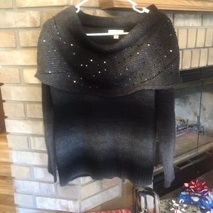 Off the shoulder cowl neck sweater black sequins by NewYork and Co
